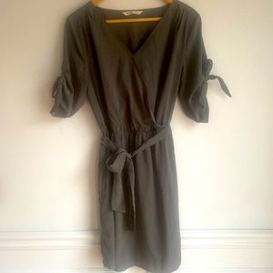 OLD NAVY slate gray faux wrap dress